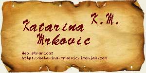 Katarina Mrković vizit kartica